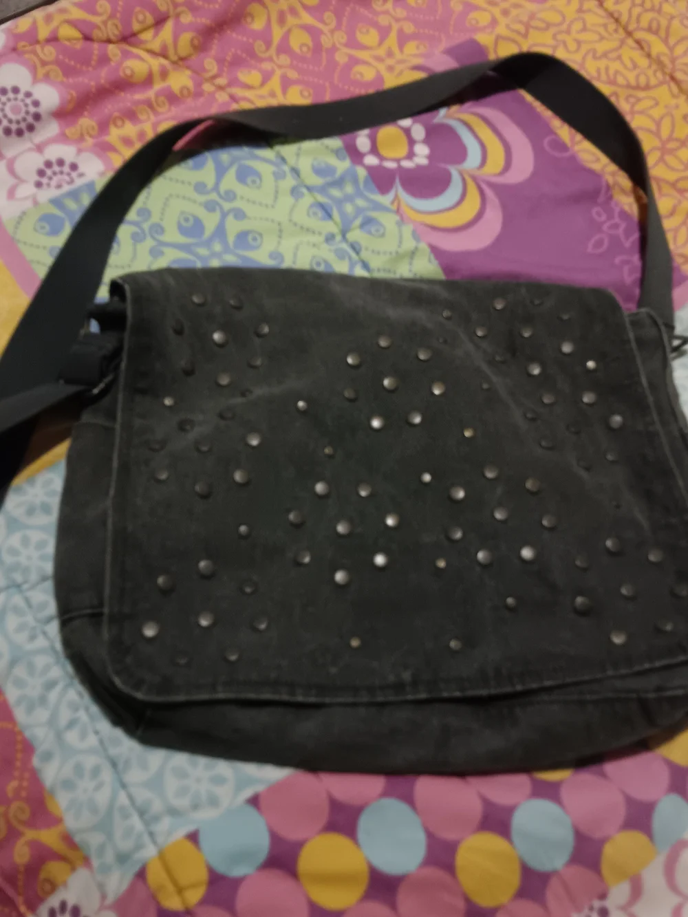 Old Navy 🎂 Studded Dark Demin Messenger Bag